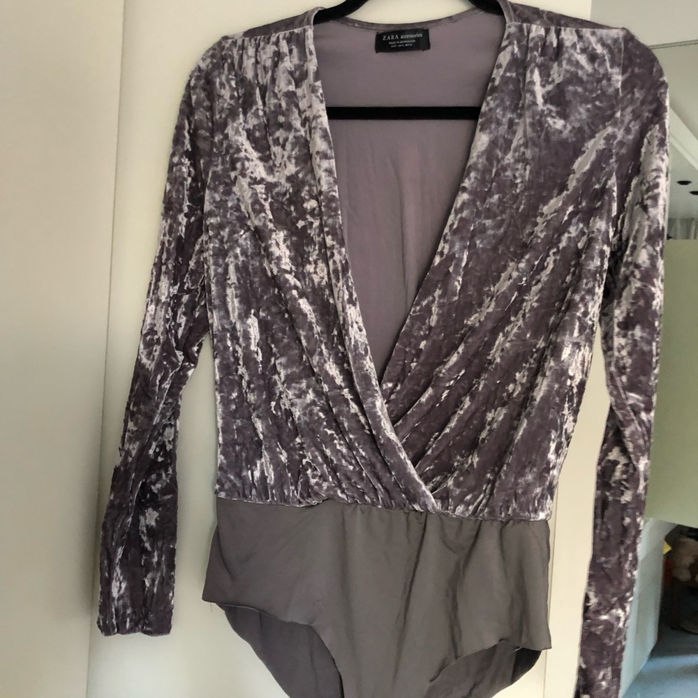 Crushed velvet bodysuit